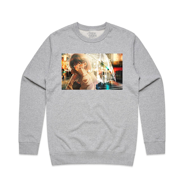 Girl Loving the Rain Sweater